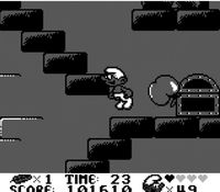 une photo d'Ã©cran de Les Schtroumpfs sur Nintendo Game Boy